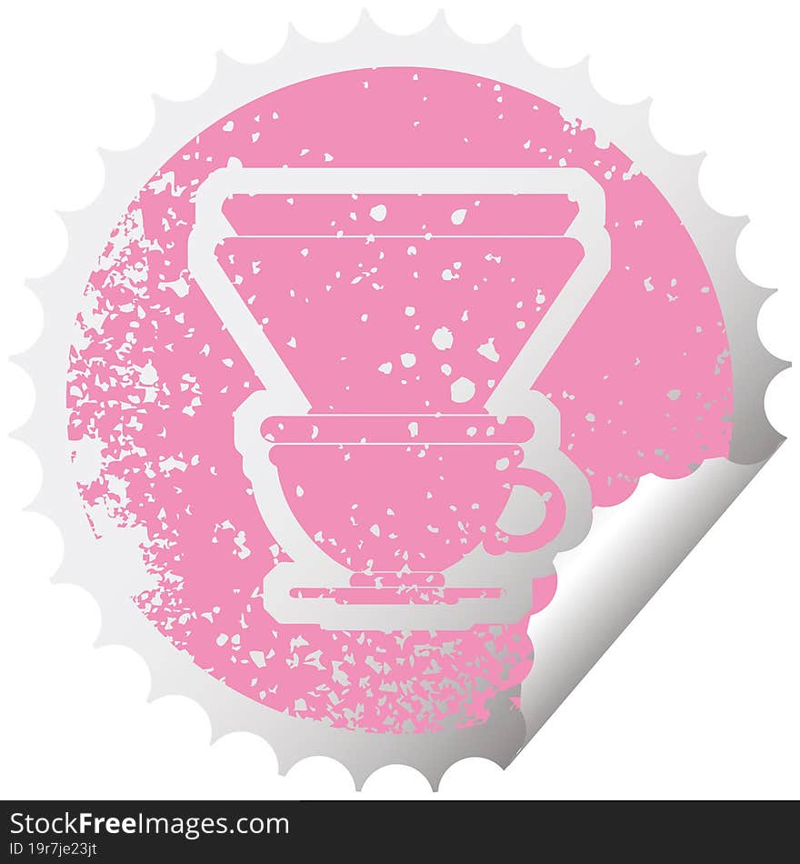 Coffee filter distressed sticker