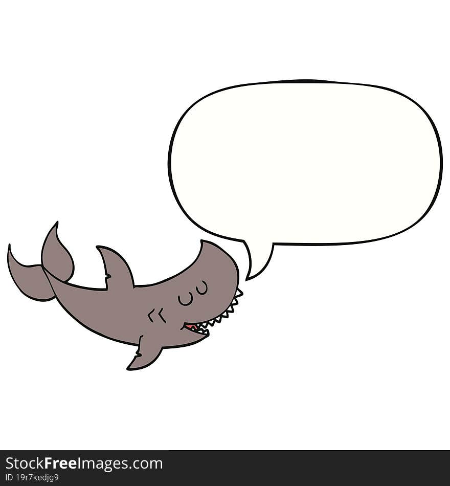 cartoon shark and speech bubble