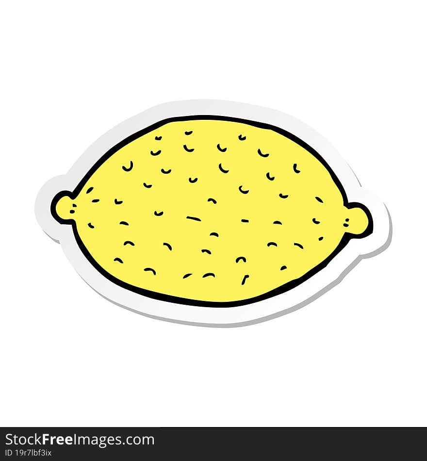 sticker of a cartoon lemon