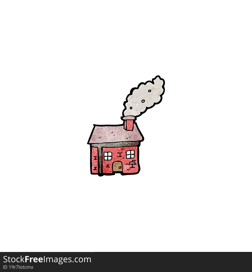 cartoon cottage with smoking chimney