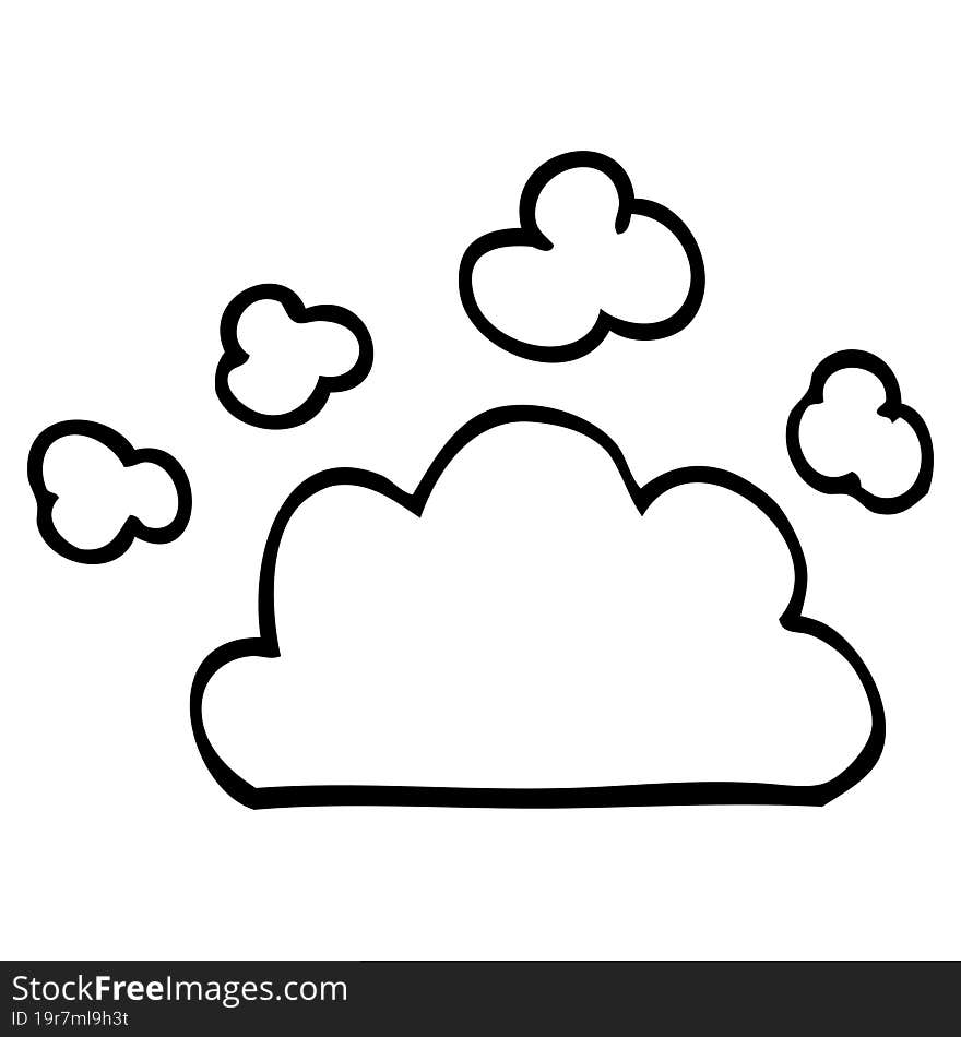 line drawing cartoon weather cloud