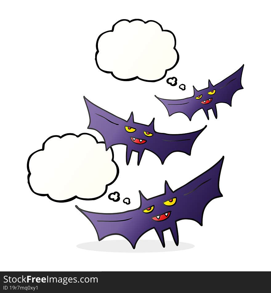 thought bubble cartoon halloween bat