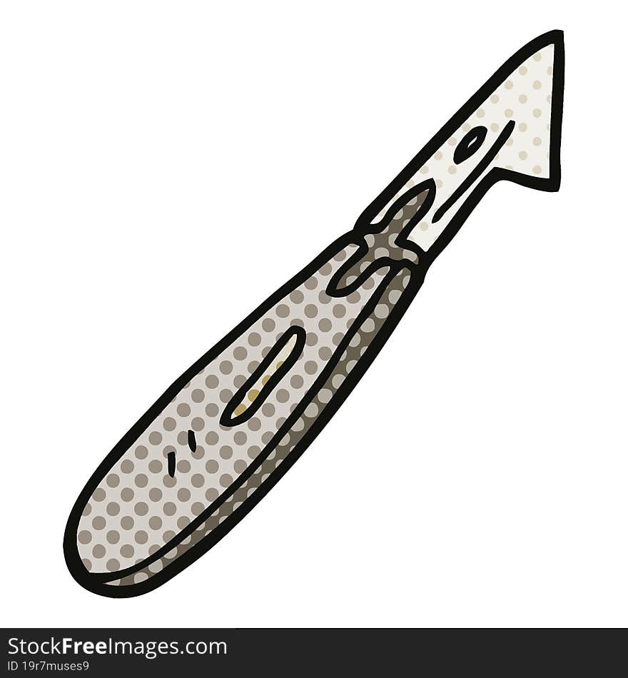 Comic Book Style Cartoon Craft Knife