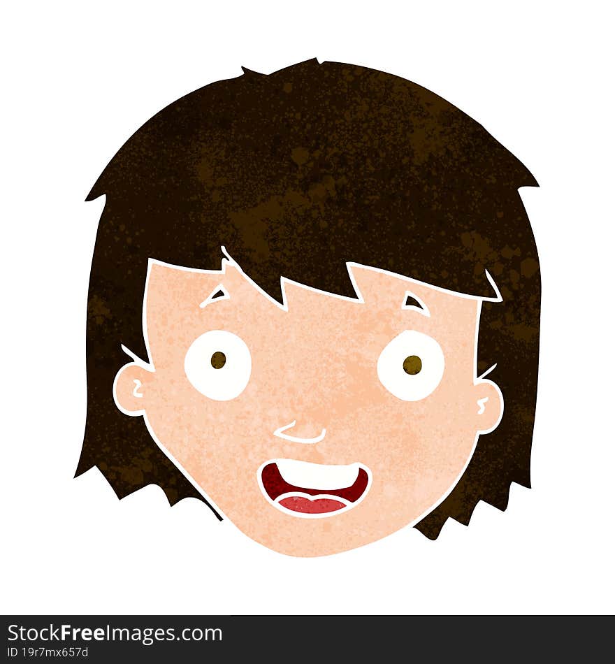 cartoon happy female face