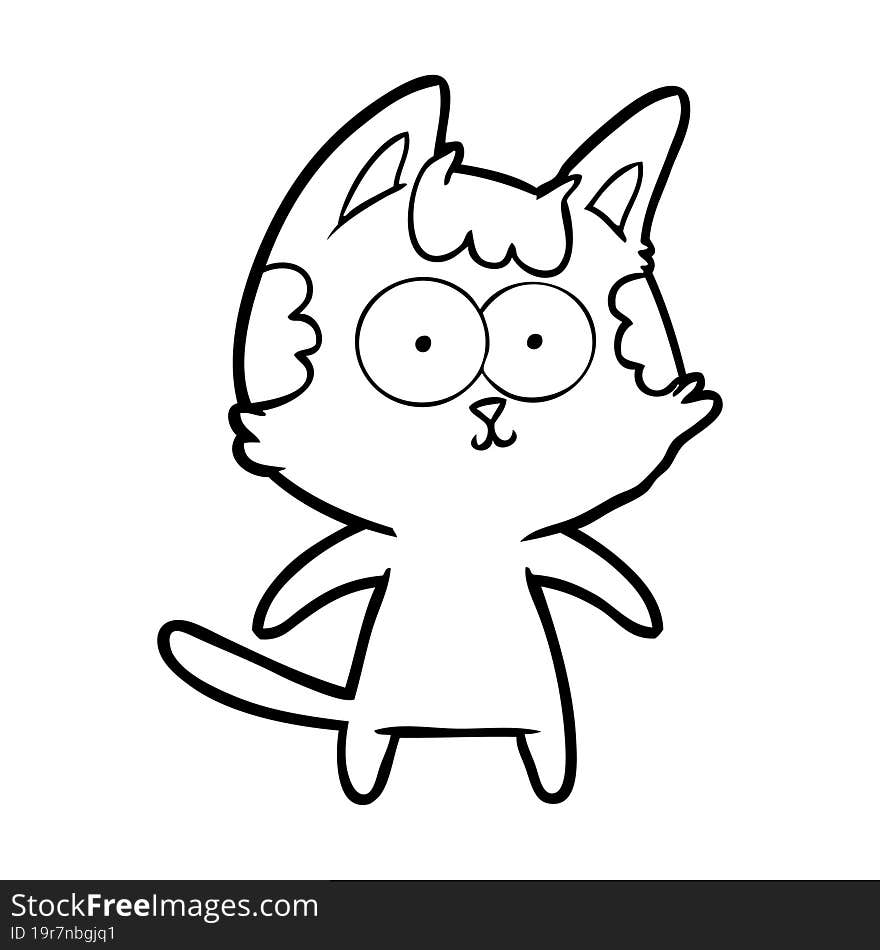 happy cartoon cat. happy cartoon cat