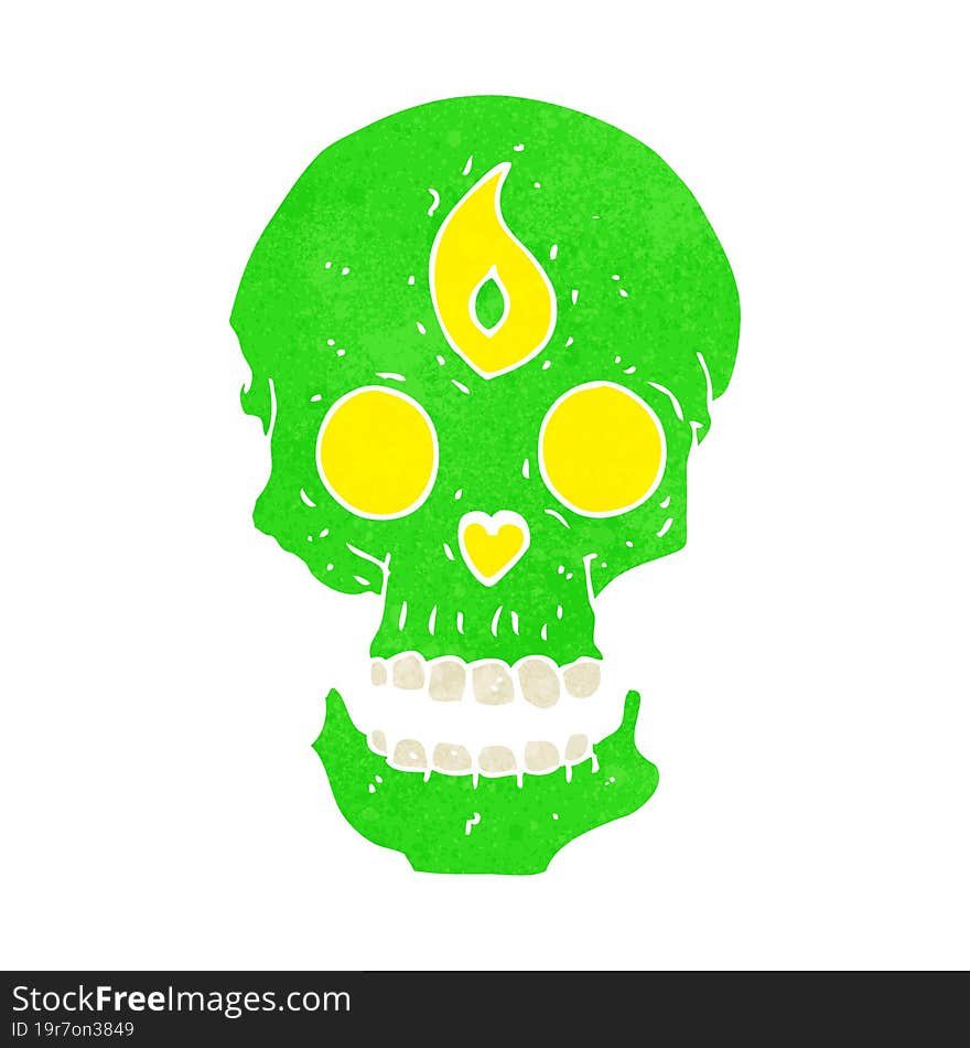 Cartoon Mystic Skull