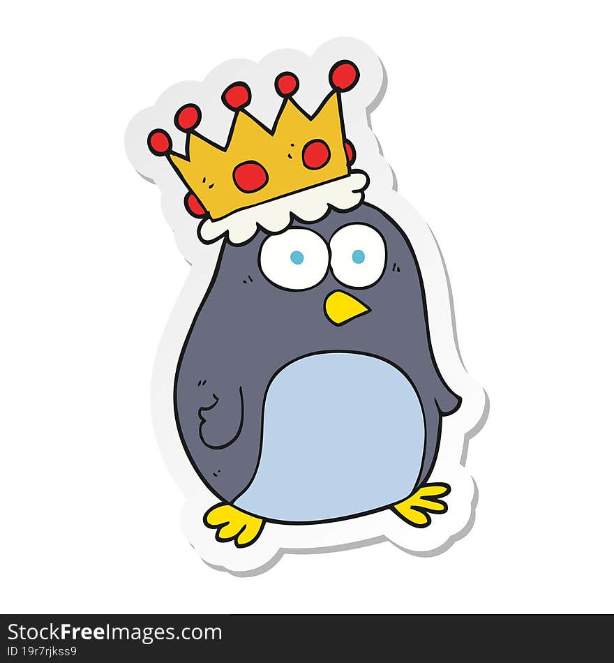 sticker of a cartoon emperor penguin