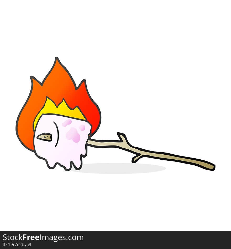 Cartoon Burning Marshmallow