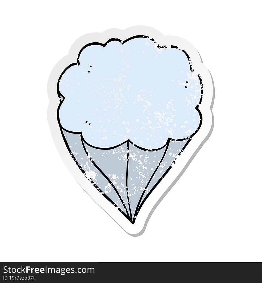 distressed sticker of a cartoon cloud symbol