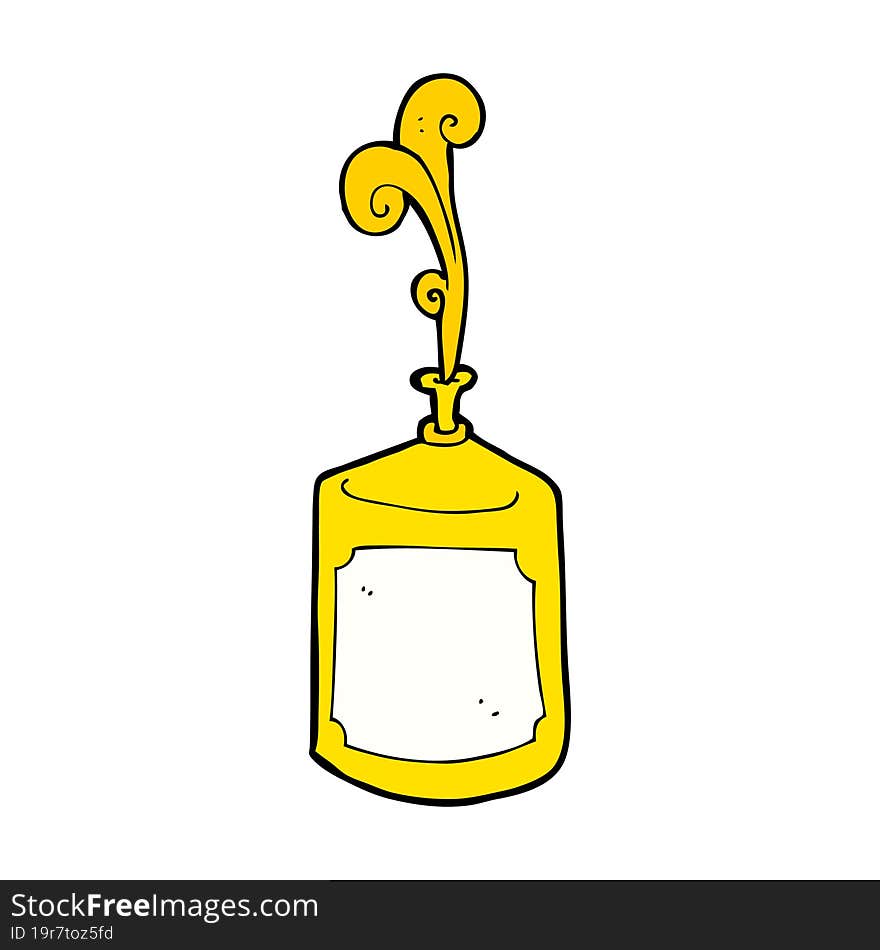 cartoon squirting mustard bottle