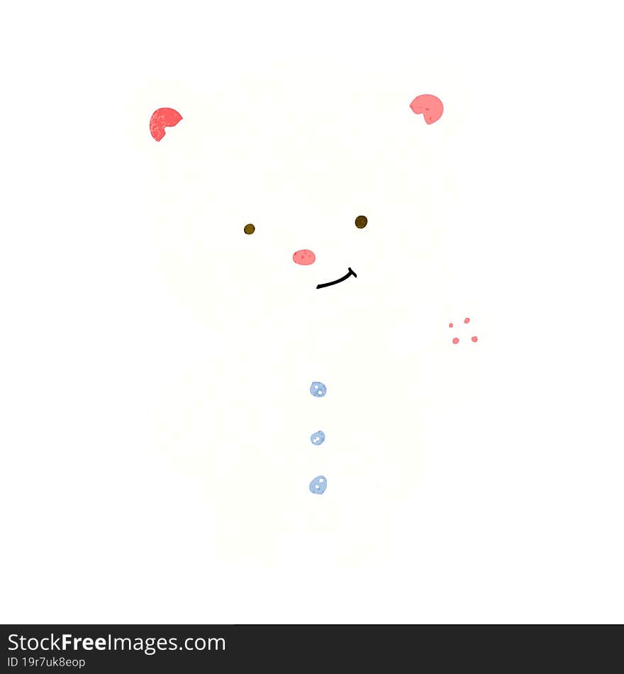 cartoon waving polar bear cub