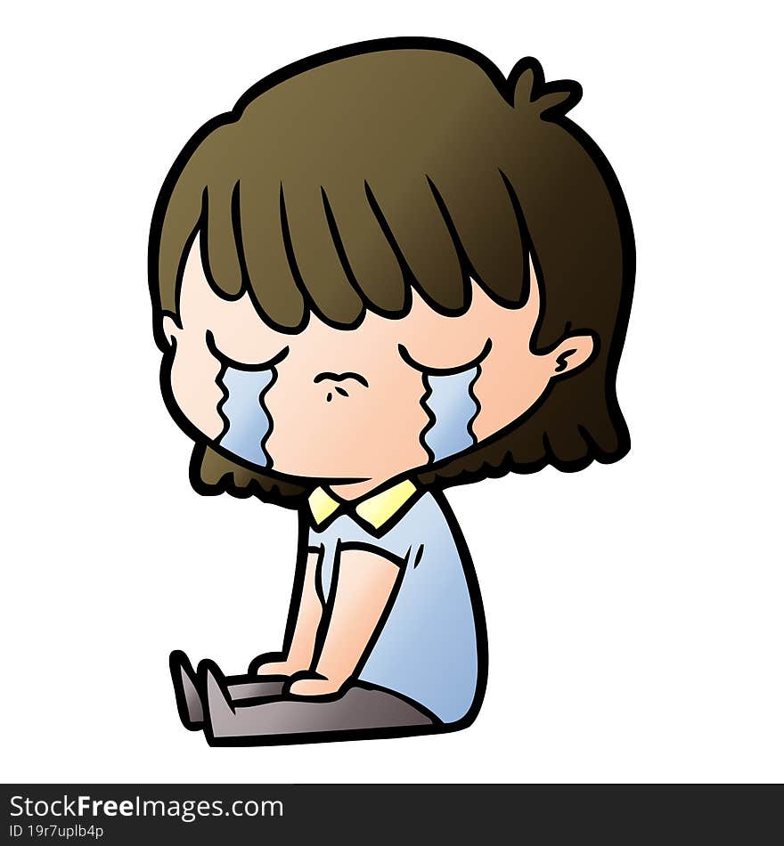 cartoon woman crying. cartoon woman crying