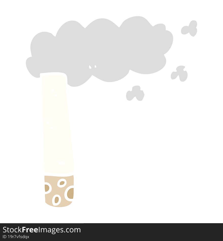 Flat Color Illustration Cartoon Cigarette