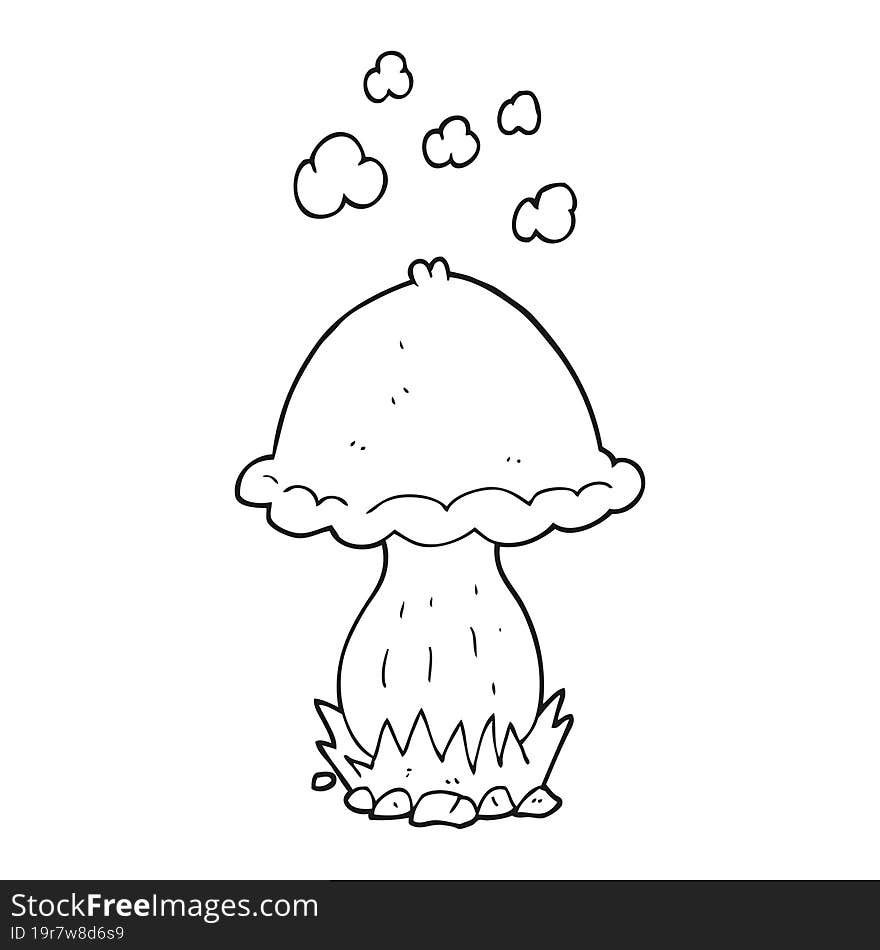 Black And White Cartoon Toadstool