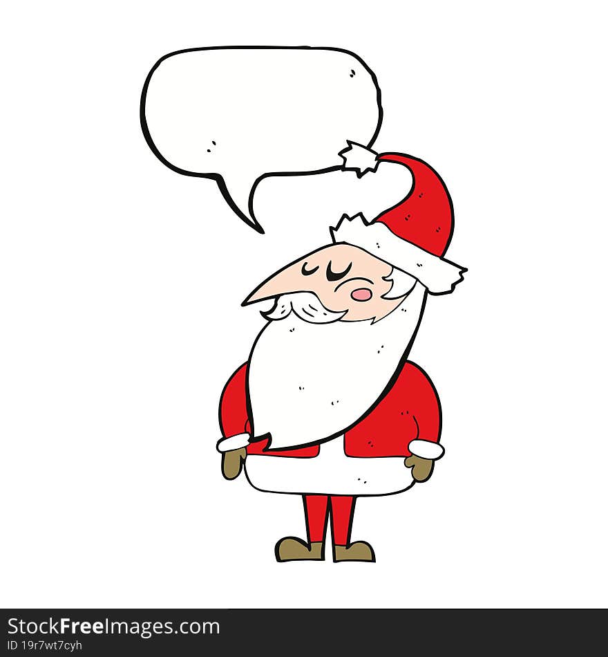 cartoon santa claus with speech bubble