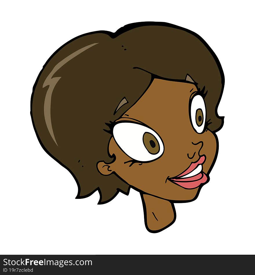 cartoon pretty female face