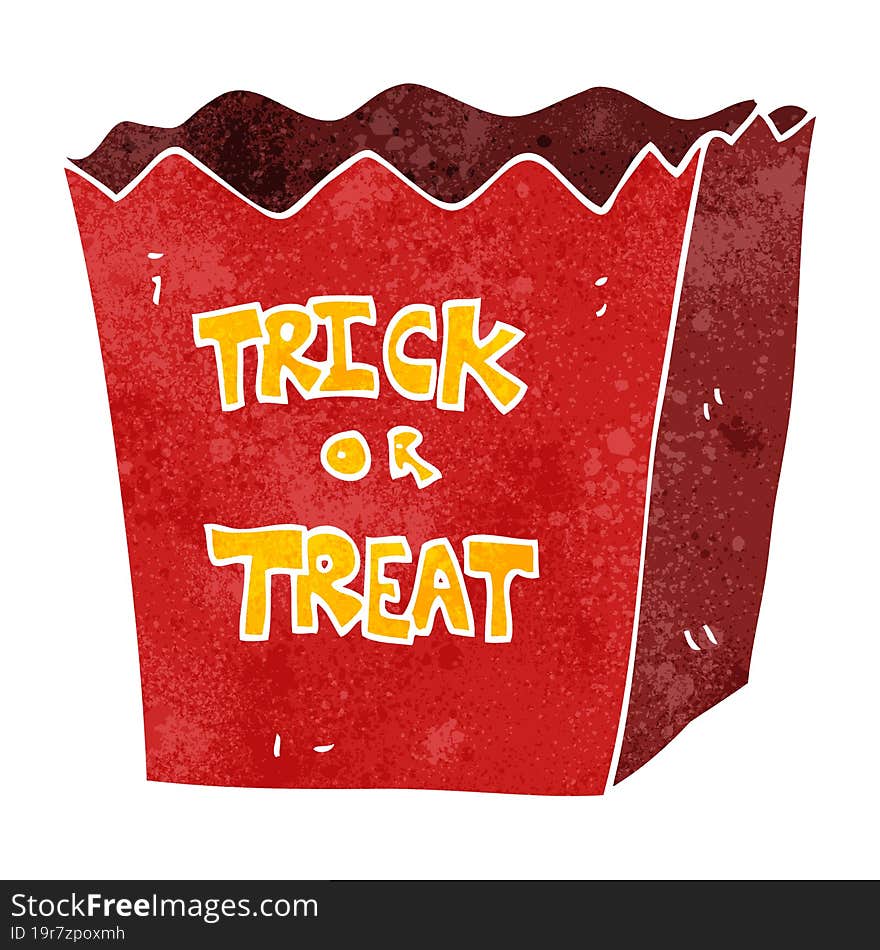 retro cartoon trick or treat bag