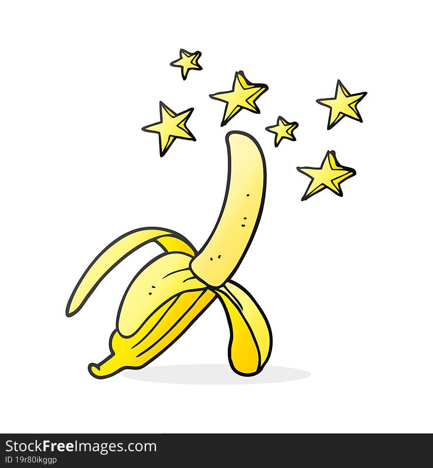 freehand drawn cartoon amazing banana