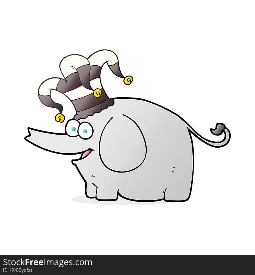 cartoon elephant wearing circus hat