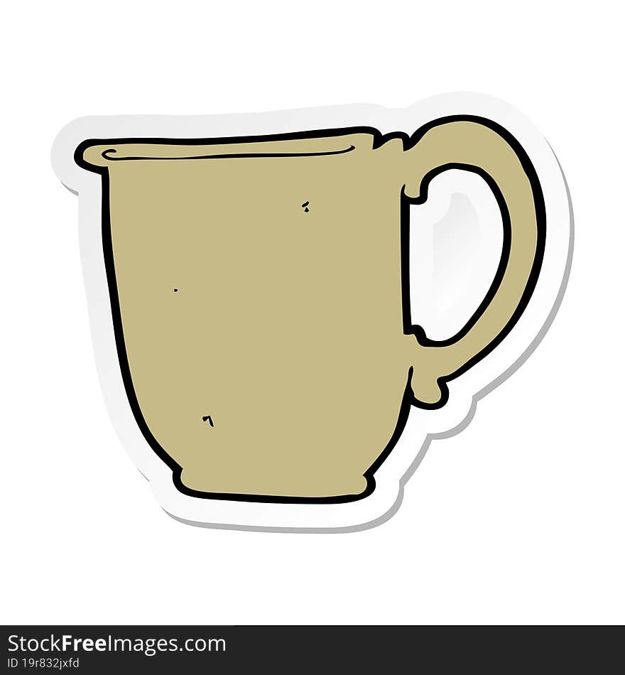 sticker of a cartoon mug