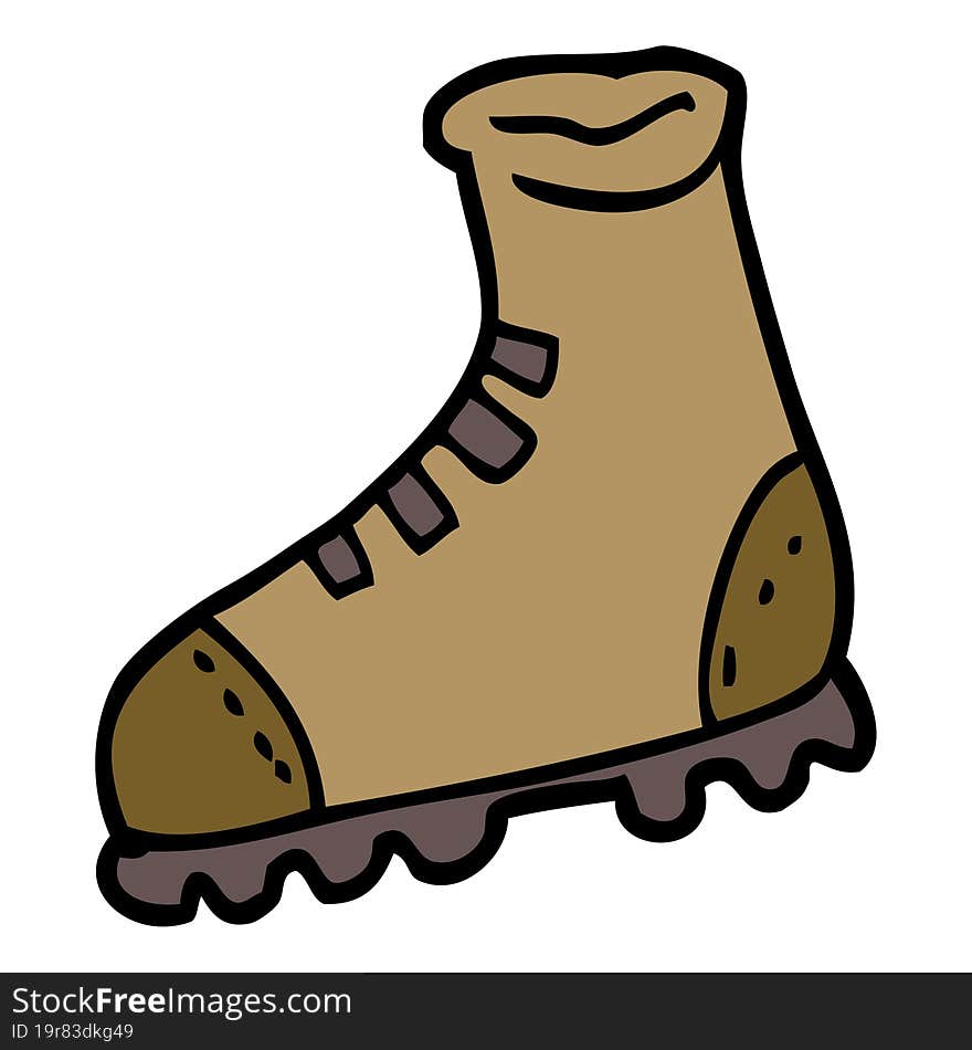 hand drawn doodle style cartoon walking boot