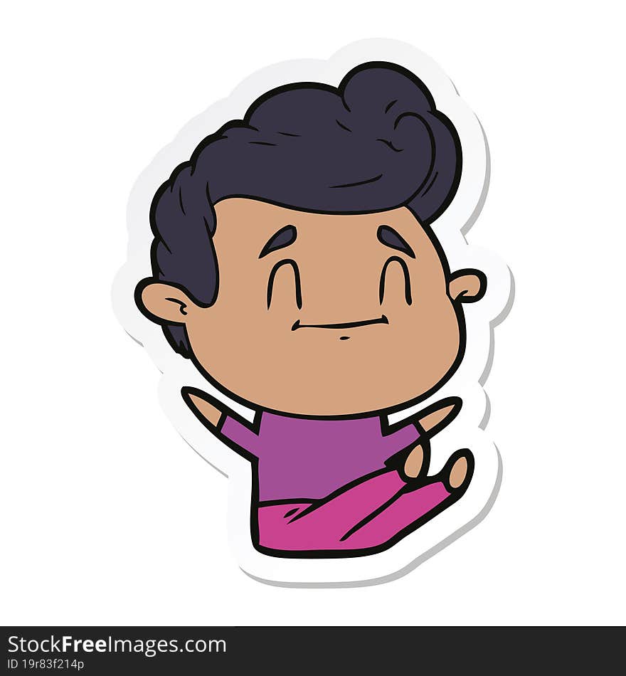 sticker of a happy cartoon man