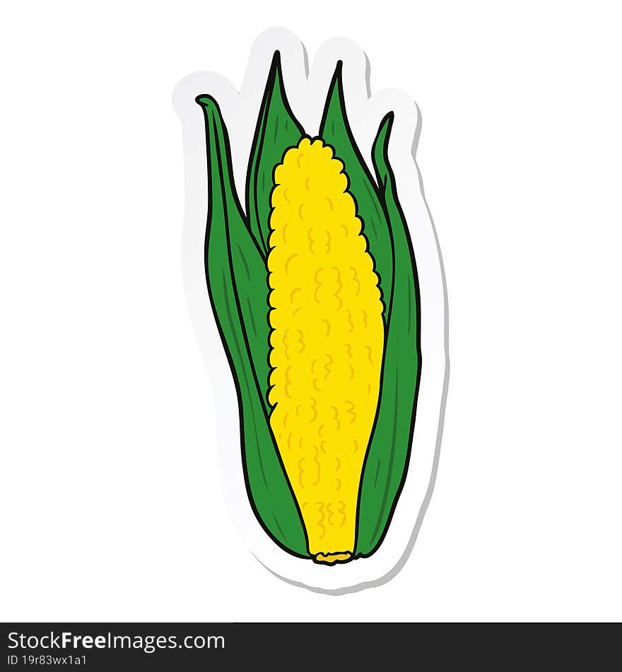 sticker of a cartoon corn