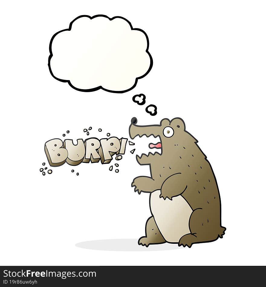 thought bubble cartoon bear burping