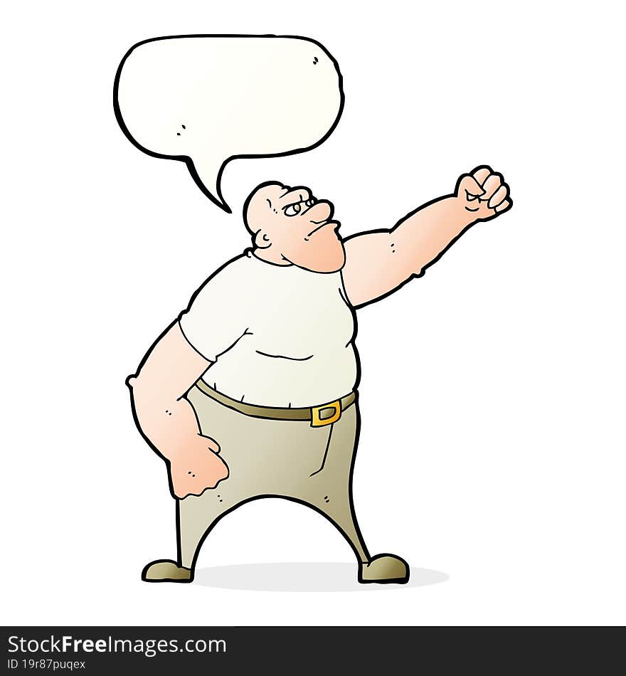 cartoon angry man with speech bubble