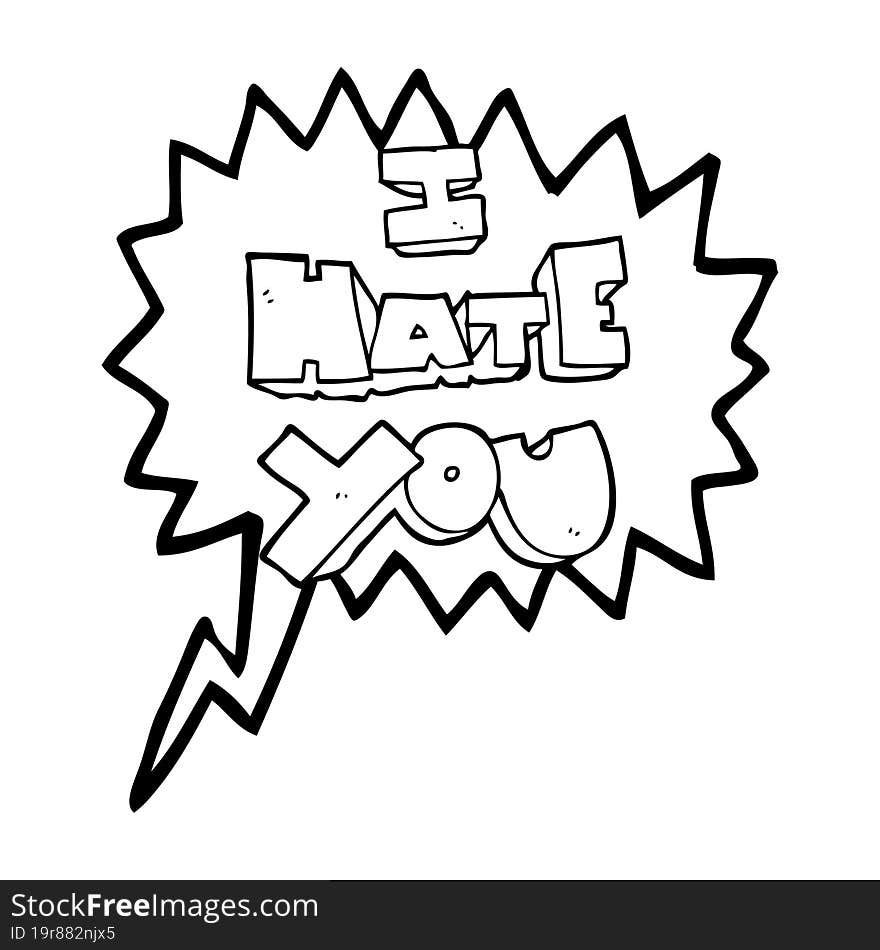 I Hate You Speech Bubble Cartoon Symbol