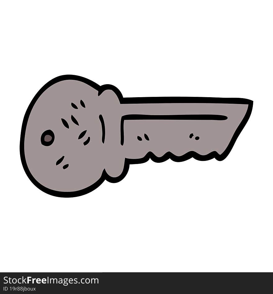 cartoon doodle metal key