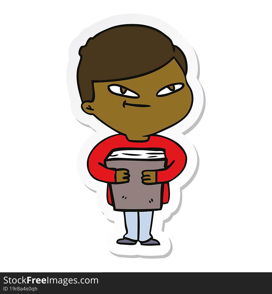 sticker of a cartoon boy