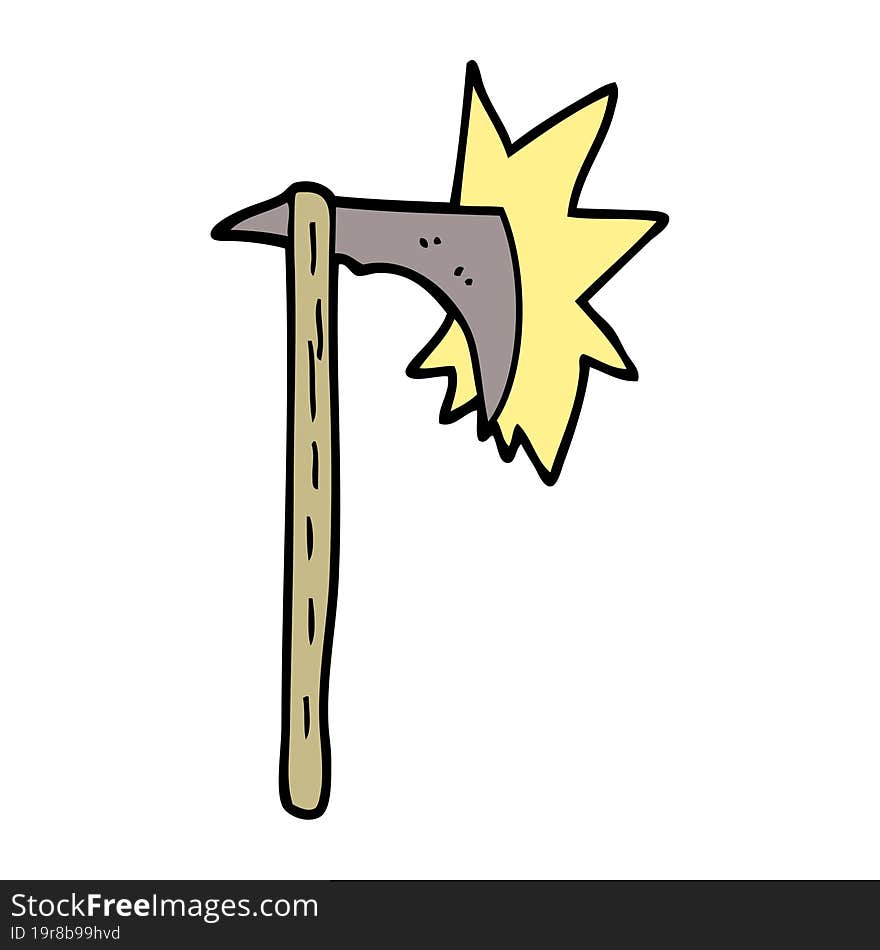 cartoon doodle sharp axe