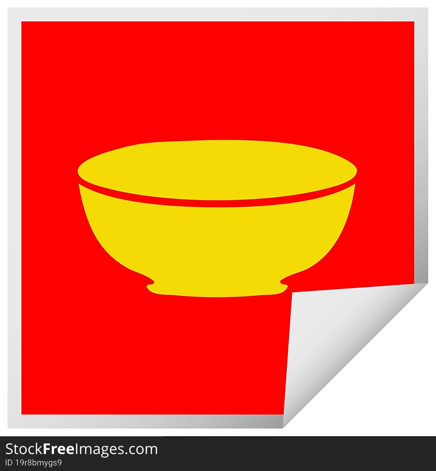 quirky square peeling sticker cartoon bowl