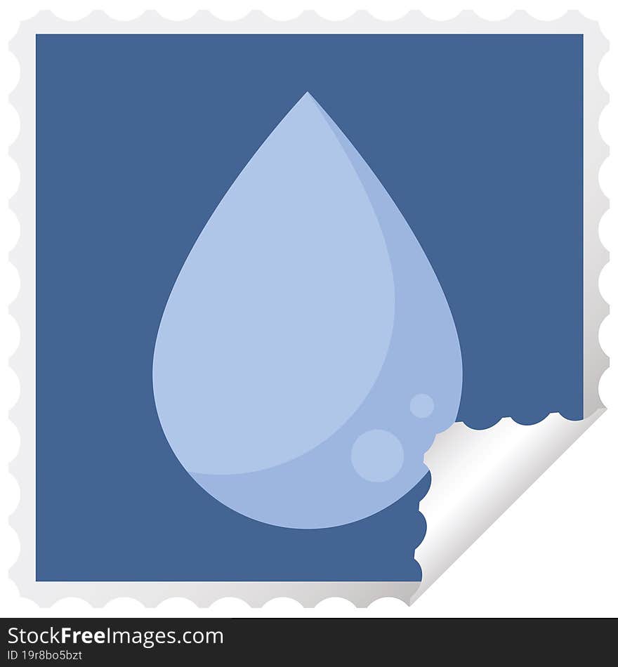 raindrop graphic vector illustration square sticker stamp