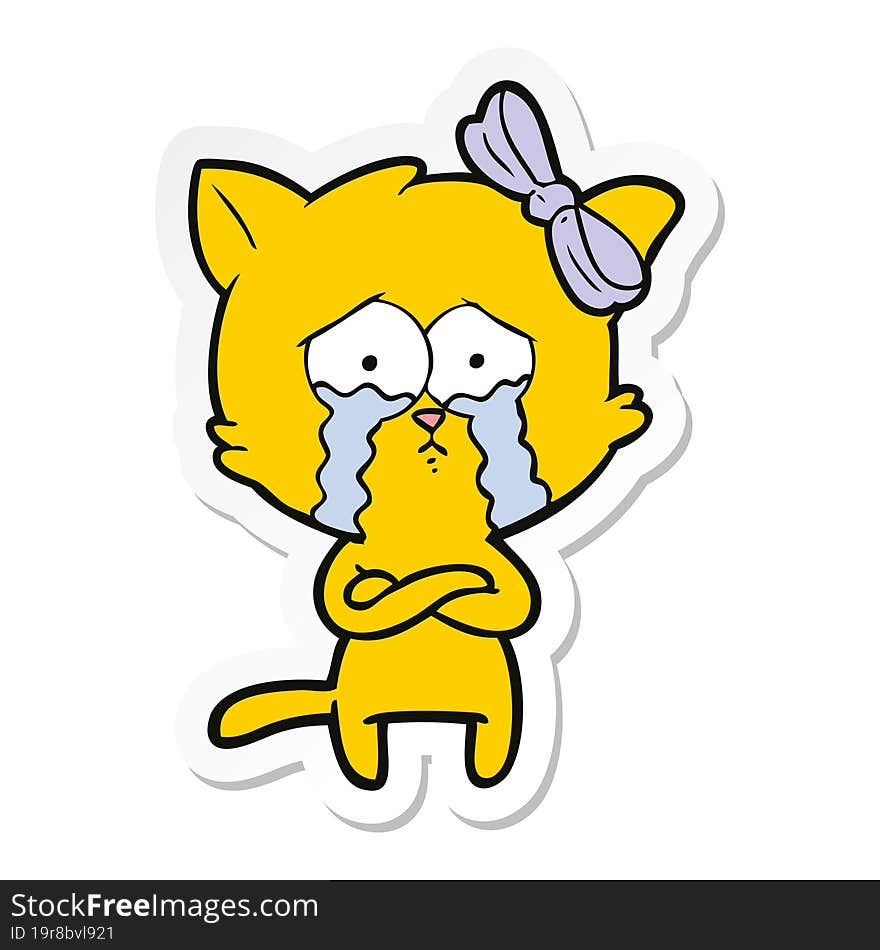 sticker of a cartoon cat