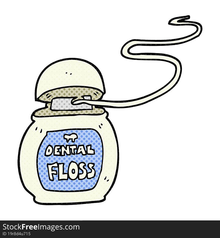 cartoon dental floss