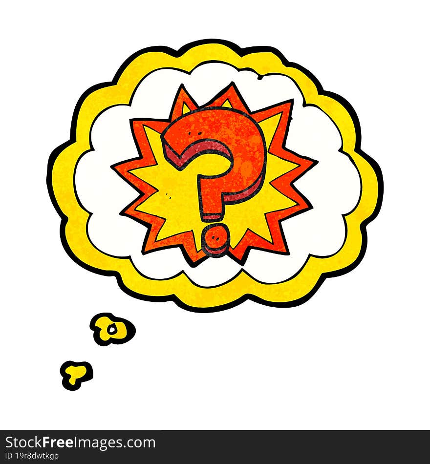 thought bubble textured cartoon question mark