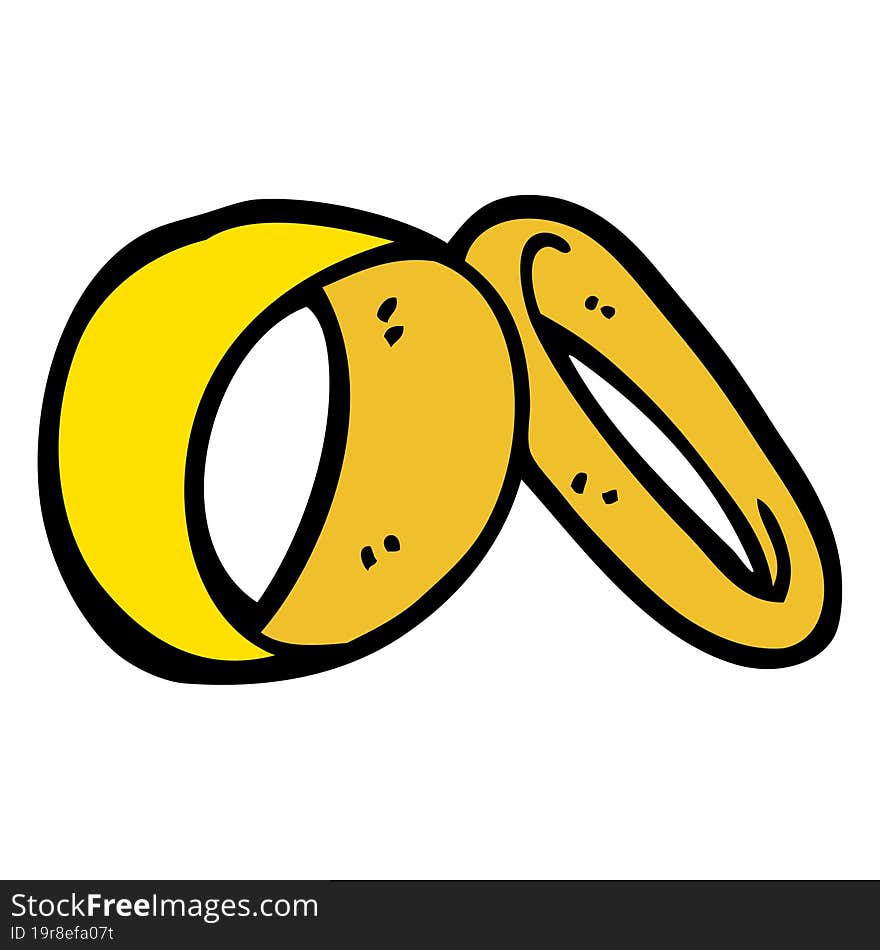 hand drawn doodle style cartoon wedding rings