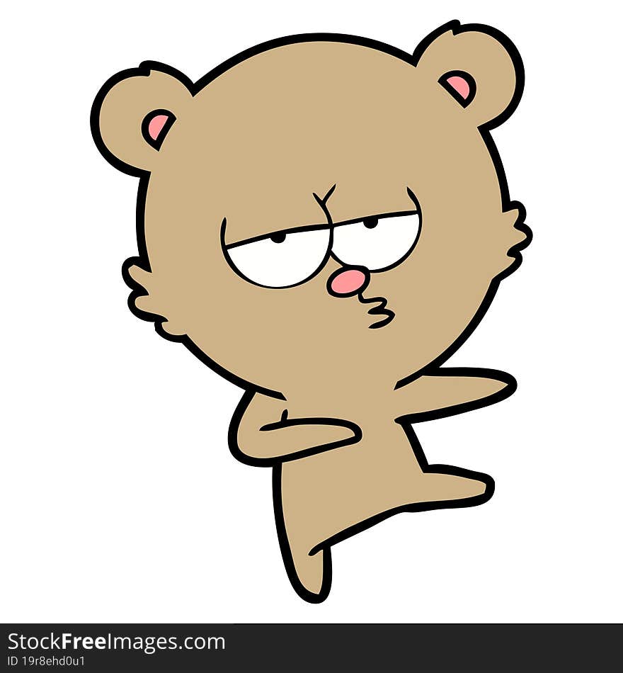 bored bear cartoon dancing. bored bear cartoon dancing