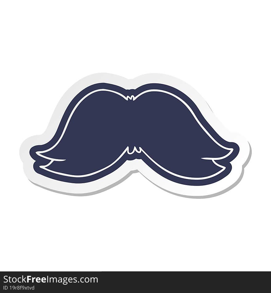 cartoon sticker of a mans moustache