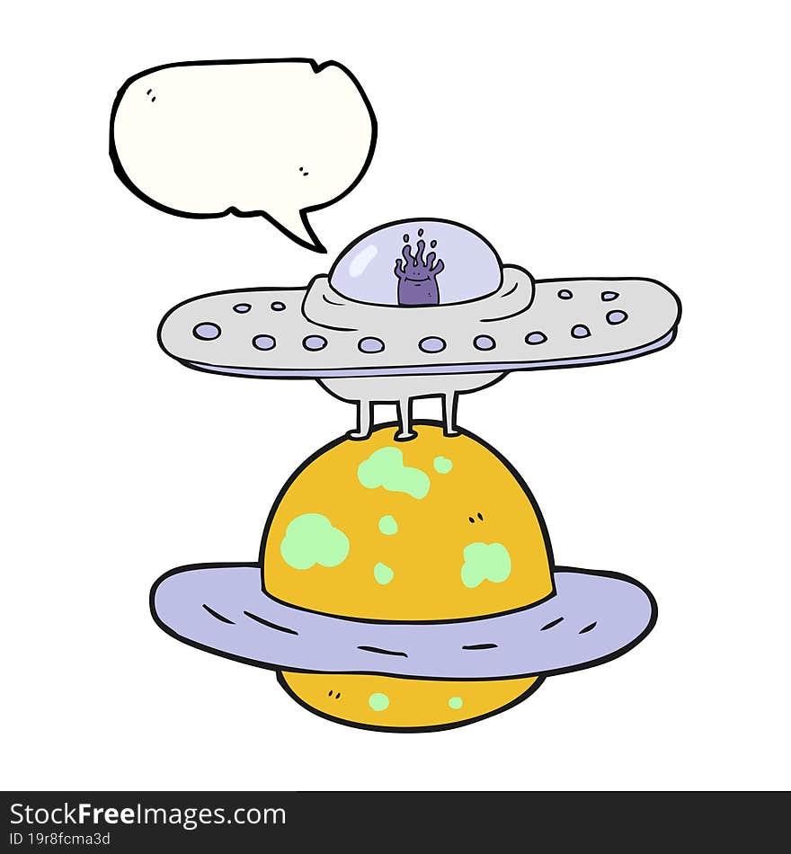 speech bubble cartoon flying saucer