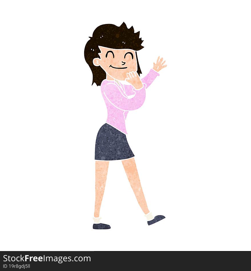 cartoon happy businesswoman