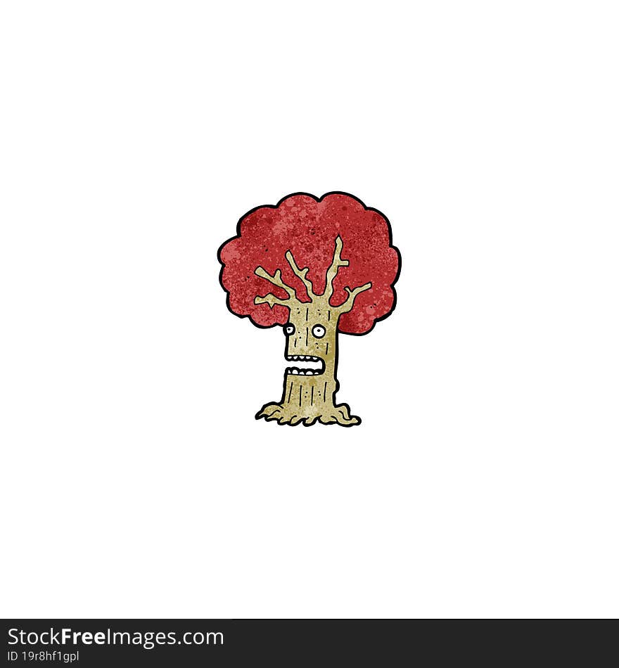 cartoon frightened tree