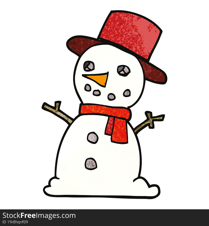 Cartoon Doodle Snowman