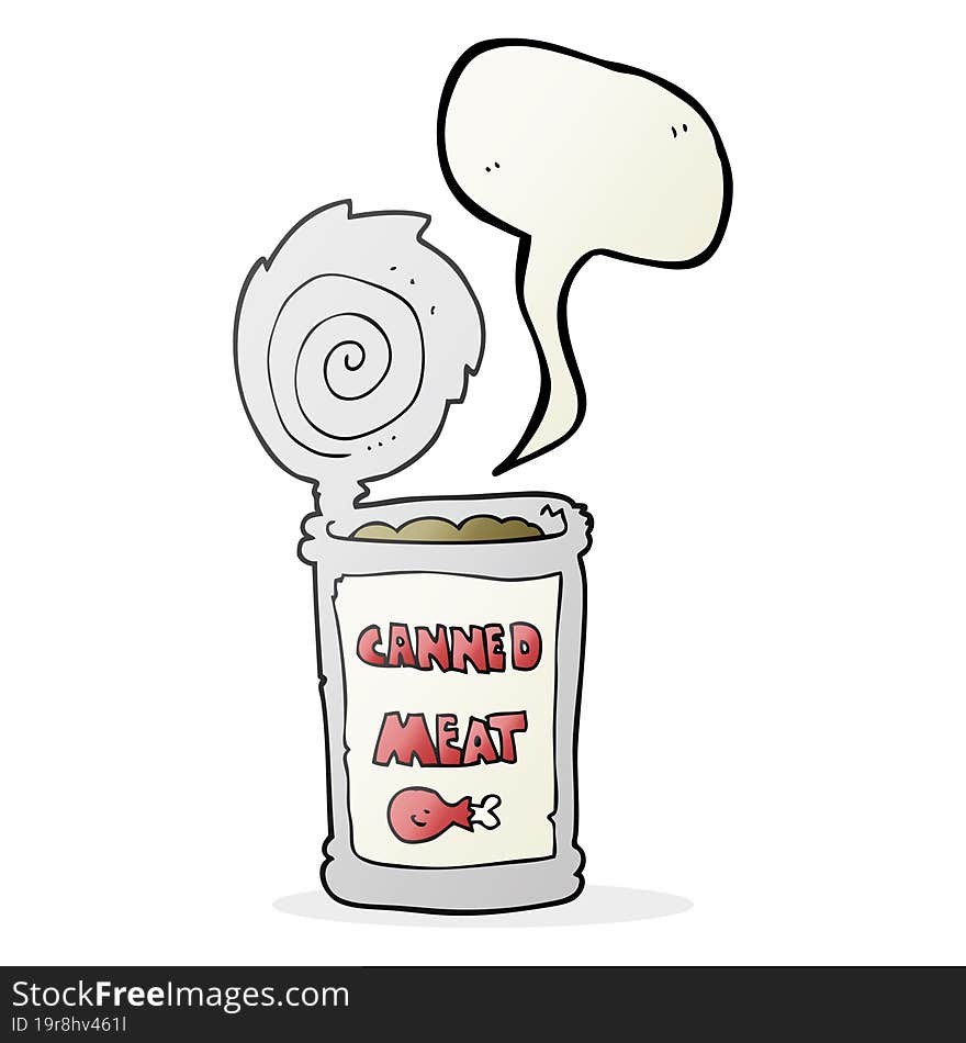 speech bubble cartoon canned meat