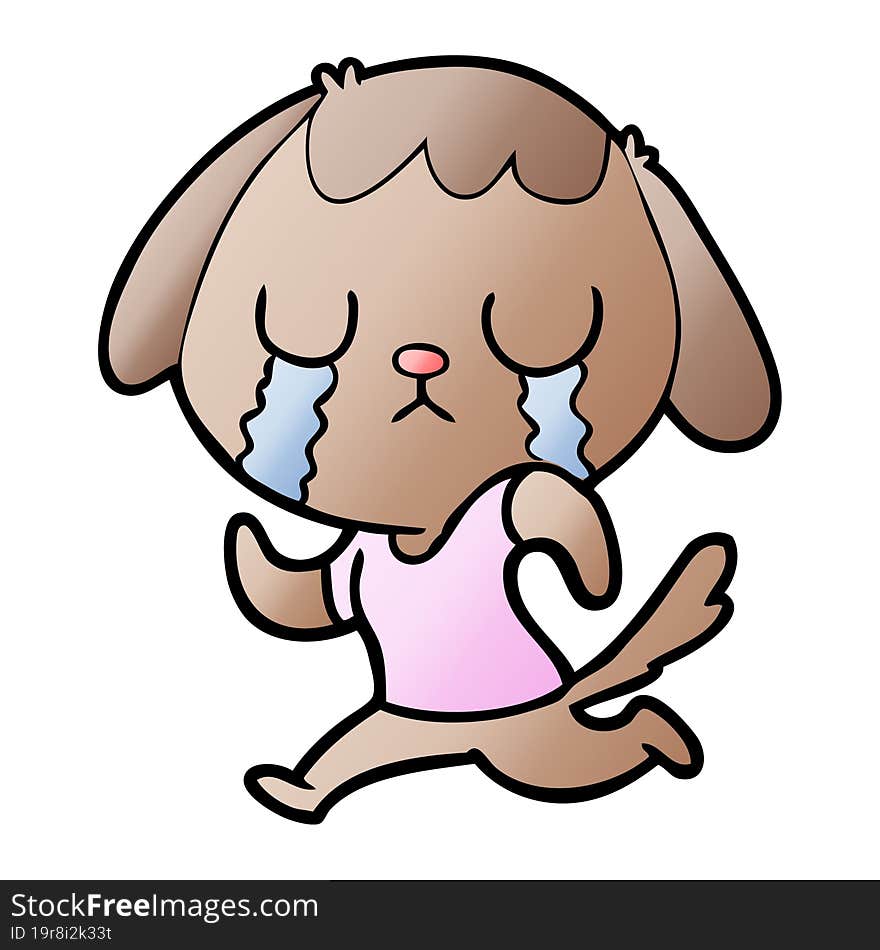 cute cartoon dog crying. cute cartoon dog crying