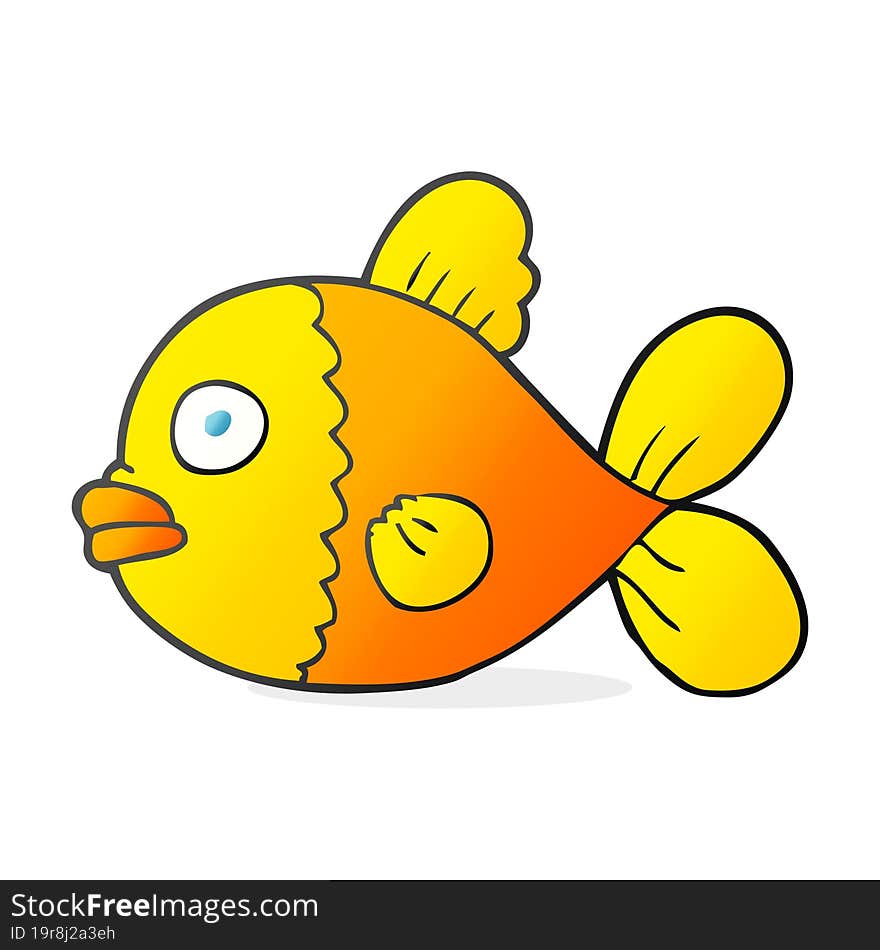 freehand drawn cartoon fish