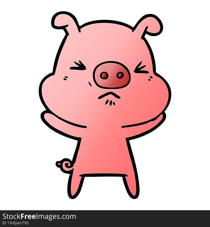 cartoon angry pig. cartoon angry pig