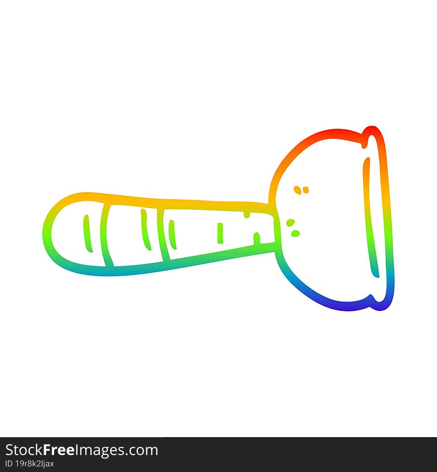 rainbow gradient line drawing cartoon toilet plunger